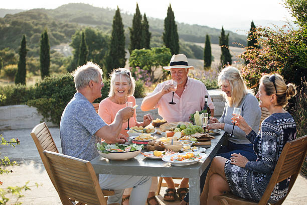 Outdoor lunch with friends